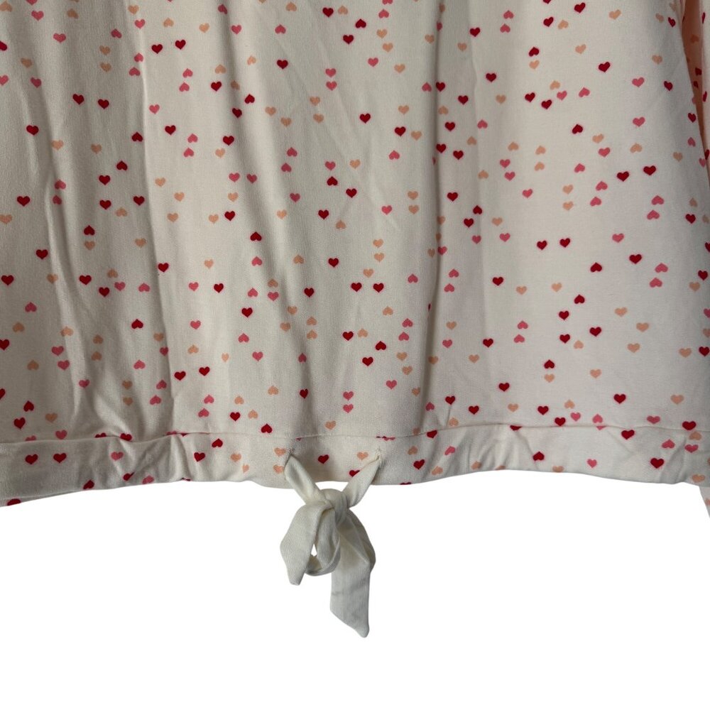 Soma Intimate Women's Heart Print LS Lounge Top, Size M NWT (Top Only) - Picture 3 of 8